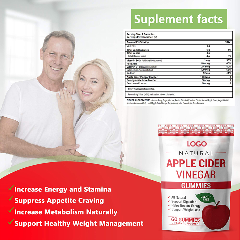 OEM/ODM Bulk Vegan Pure Weight Loss Organic Keto Apple Cider Vinegar Gummies With Multivitamin