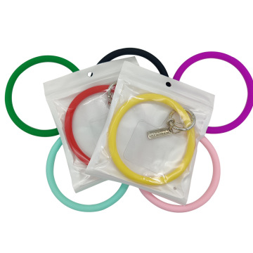 Gelang silikon kedatangan baru Anti-Lost Ring Keychain Holder Bangle Untuk Penutup Telepon