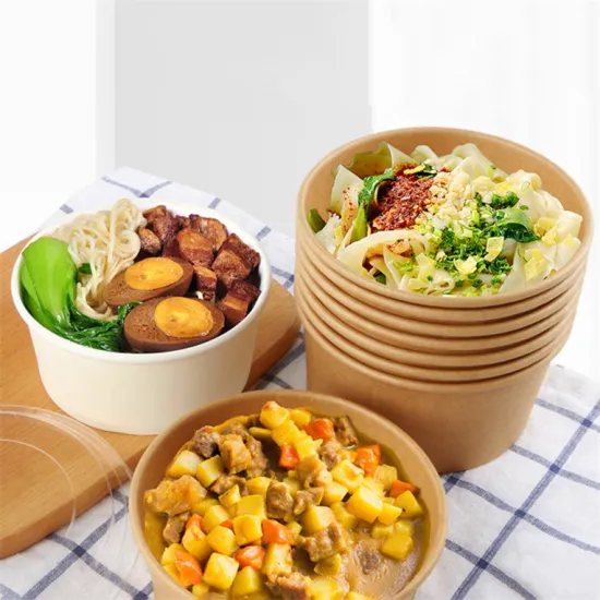 Disposable kraft paper bowl takeaway salad soup bowl
