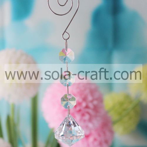 Exporter of 14CM Clear Grade A Acrylic Cut Diamond Home Beaded Garland Prism