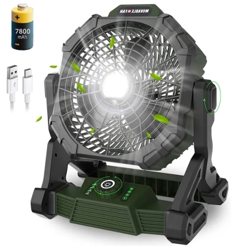 12v LED de randonnée portable à LED - Lumière de ventilateur de camping étanche