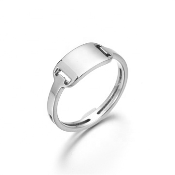 IYWU ACEON من الفولاذ المقاوم للصدأ مخصص مخصص النطاق الضيق فارغة مجوهرات الأصابع العادية DIY ENGRAVE TOP CENTER خاتم معرف منحني أوسع