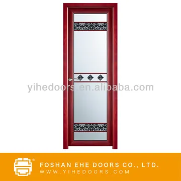 Classic design obscure glass bathroom entry door with customized size