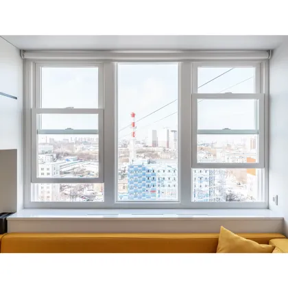 Simple Design UPVC Anti-Rust Tinted Frame Sound Insulation Windows