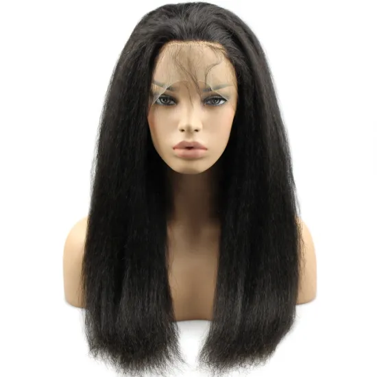 Hairstyles Human Hair Full Lace Wig Remy Hair WEAVING Machine Nature Indonesia Ebony Yaki Perm Straight Swiss Lace Natural Color