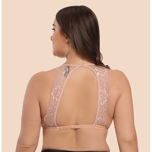 Brassière sexy amovible en dentelle florale rembourrée 3XL