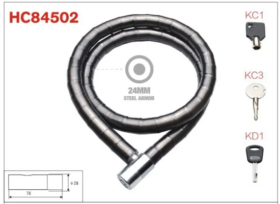 motor bike accessorise joint lock with key ,steel armored door lock