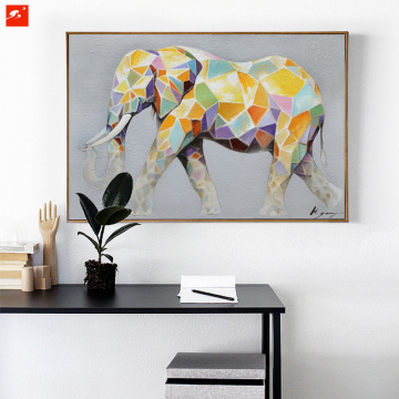 Colorful Cartoon Canvas Print Painting Elephant