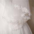 SoDigne Bridal Veils White Flowers Edge 1.5m Cheap Wedding Veil Blusher Veil Hot sale in Stock