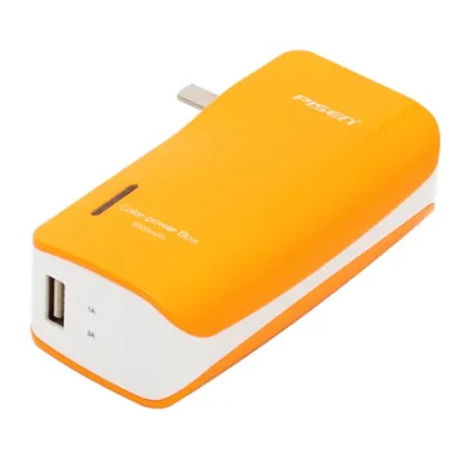 Original PISEN Multi Color 5000mAh AC Plug Travel Power Bank For Mobile Phone