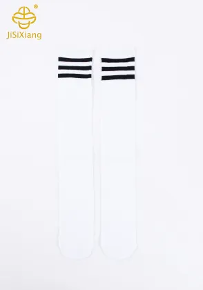 Girls' White Long Knee Over Sports Socks