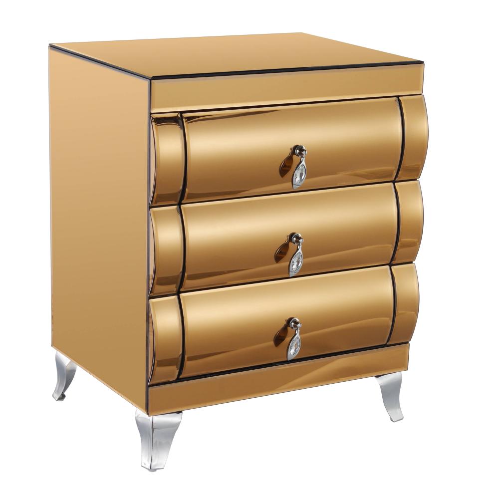 Golden bedside table for bedroom decor