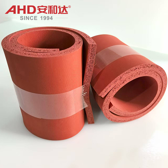 Silicone foam sheet rolls red