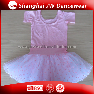pink gymnastics leotard Short sleeve leotard with skirt                        
                                                                                Supplier's Choice