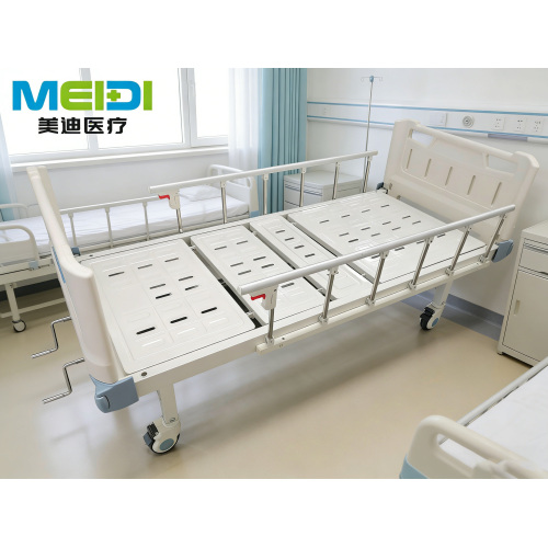 Steel Double Crank Medical Bed, Customizable Head & Foot Board, Brake Casters