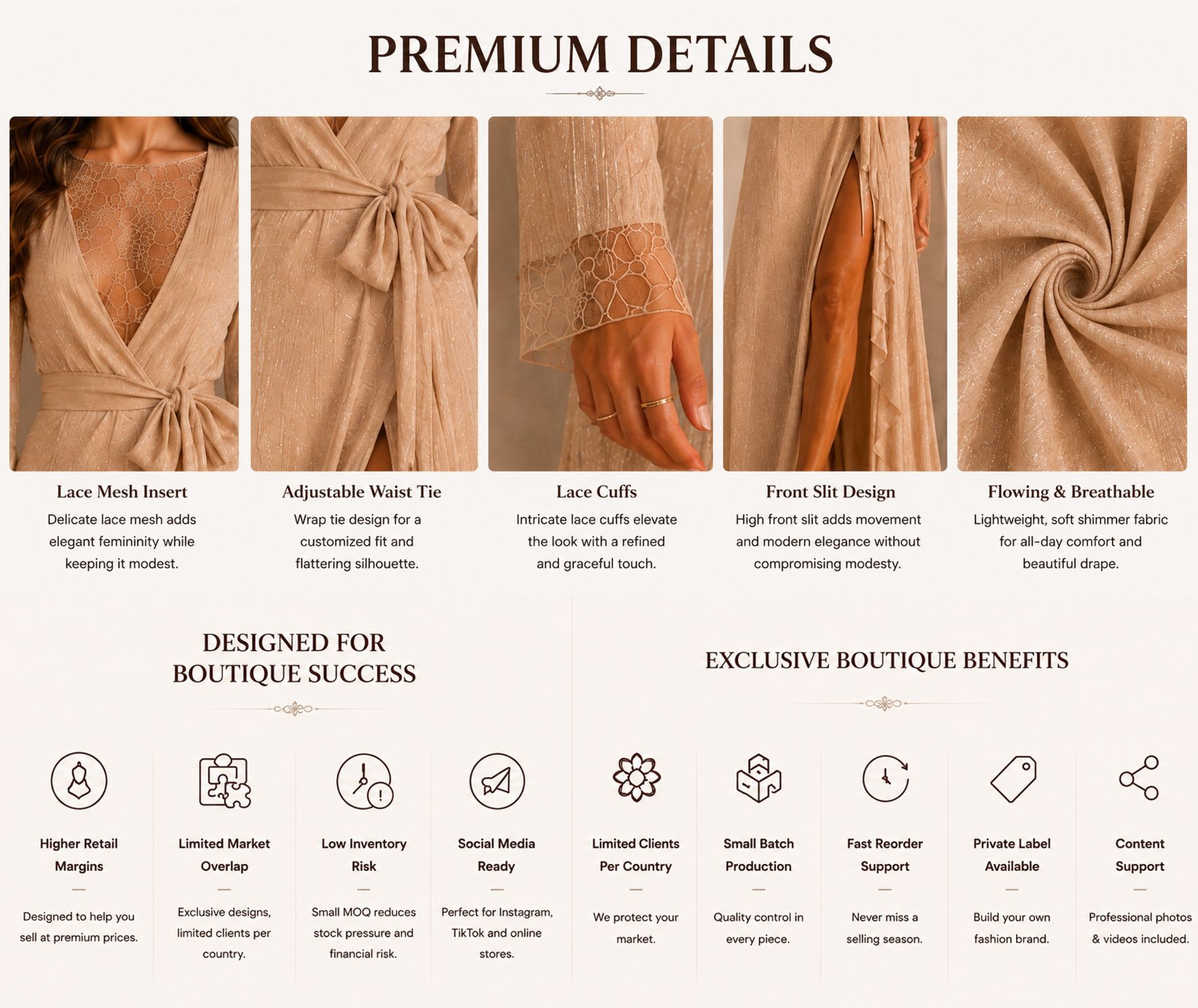 khaki gold foil knit maxi dress design details