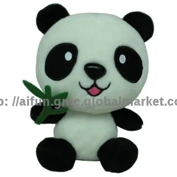 Plush Panda toy, Eating bamboo Panda, Soft Toys