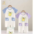 かわいい漫画プリントベビー半袖ジャンプスーツ