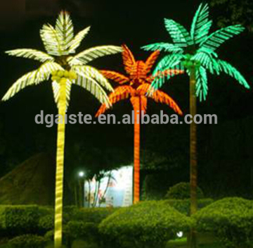 Home garden decorative 750cm Height outdoor artificial green flashing LED solar lighted up coconut palm trees EDS06 1402