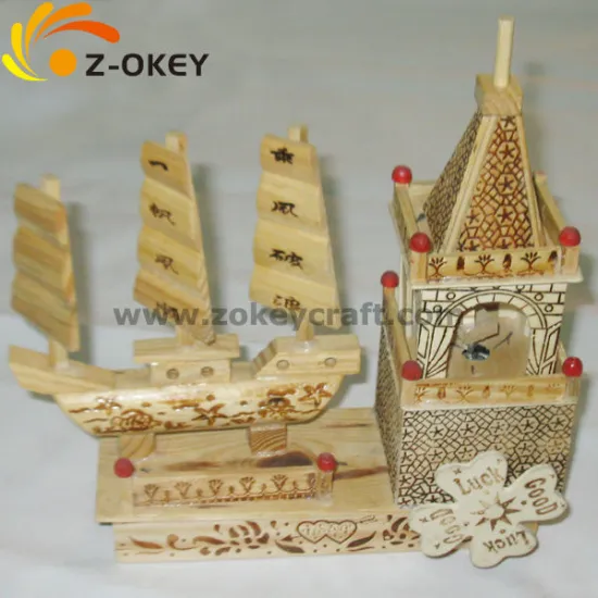 Personalized design Sailing boat made by wood for 3D decoration