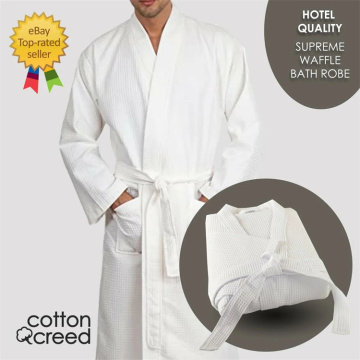 100% coton luxueux unisexe hôtel coton broisement à gaufre