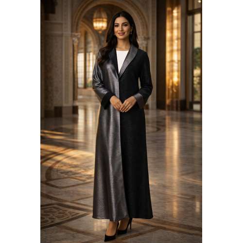 مشکی خاکستری متالیک رنگ بلوک کیمونو Abaya