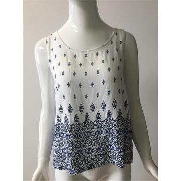 Printed Viscose Vest Back Side has Slit
