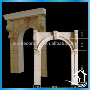 Exterior arched stone door surround
