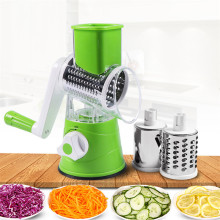 Vegetable Cutter Round Slicer Potato Carrot Onion Grater Slicer with 3 Stainless Steel Chopper Blades Kitchen Accessories