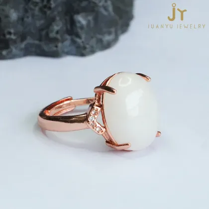 High Quality Natural Stone and Brass Jewelry: Explore Rose Gold Plated Jade Rings and Hetian Jade Collections