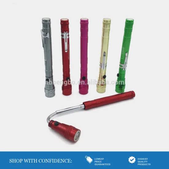 random color telescoping magnet flashlight car tool light