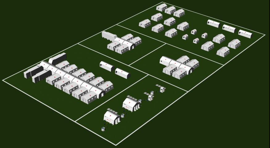 Grupo de barraca inflável para o tratamento de pacientes