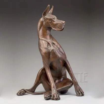Foundry garden modern casting bronze hound sculpture dogs statues
