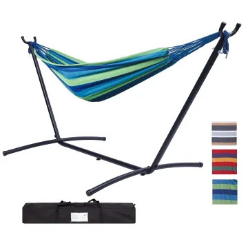Portable Double Hammock with Stand, Storage Bag, and Carry Case: The Ultimate Outdoor Relaxation Solution