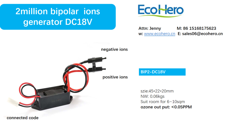 Bi-Polar Ion Generator for Air Purifier Solutions