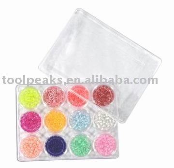 12 clear jar in clear box usd for placing the beads