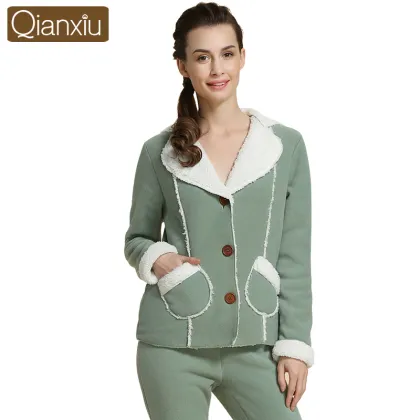 Qianxiu wholesale adult winter thick women pajamas