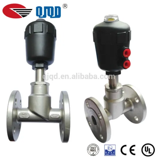 Stainless Steel Flange Style Double Acting Pneumatic Angle Seat Valve