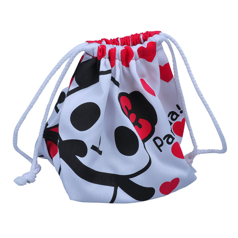 Cotton panda bag with cotton rope 