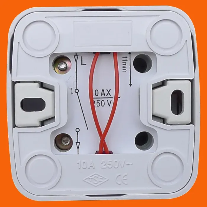 Sakelar Kontrol Tunggal Eropa yang Dipasang di Permukaan dengan Lampu