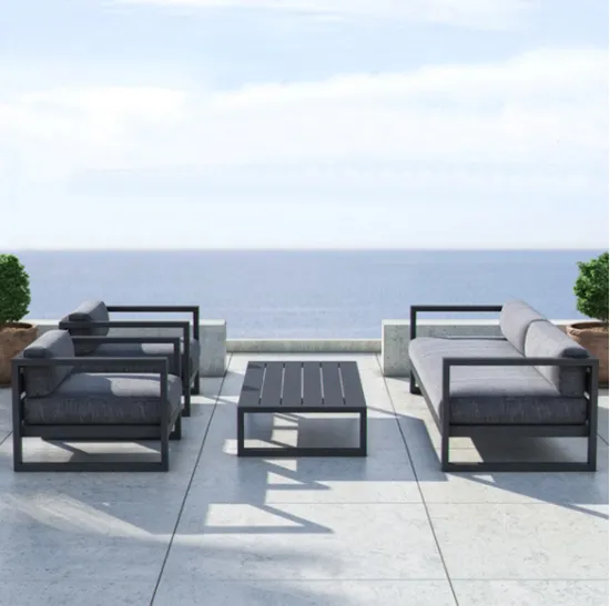 Modern Waterproof Aluminum Sofa Set for Patio and Lounge