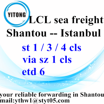 Les tarifs de fret maritime les plus bas de Shantou à Istanbul