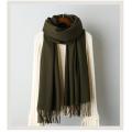 Cashmere solid color scarf knitted tassel shawl