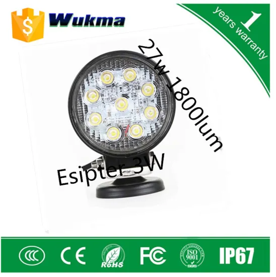 Esipter 3w 1800lm hight brightness 27w led light, car led work light accessories, used cars light parts