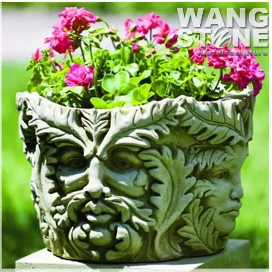 Western Head Design Stone Garden Planter