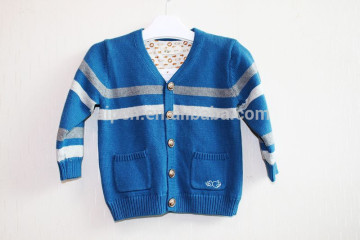 OEM 100% Cotton Boys Knitted Sweater Long Sleeve Kids Sweater With Pocket