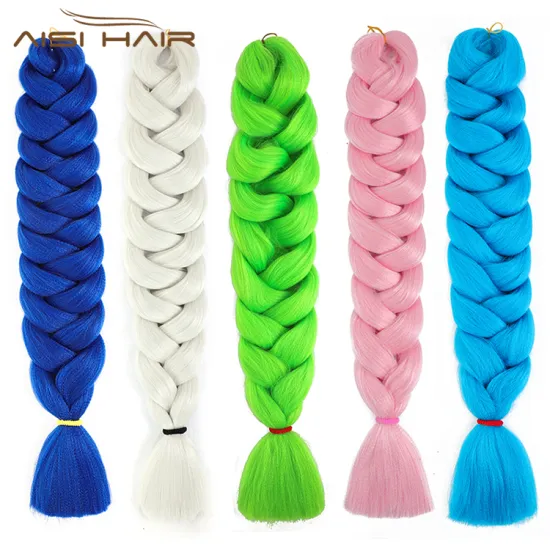 Aisi Hair High Quality 82 Inch 165g Braid Hair Low Temperature Flame Retardant Fiber Braiding Hair Extension For Black Women