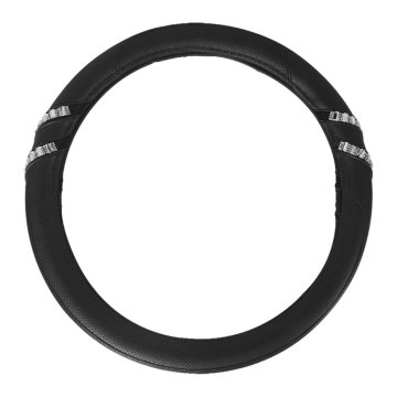 Customizable and Stylish Car Steering Wheel Cover: Universal Fit, Rubber, Branded, Protective Design, Bling Leather Trim