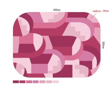 Custom Black Modern 3D Printed Polyester Rug
