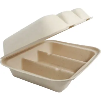 Sustainable 3-Section Fiber Taco Containers